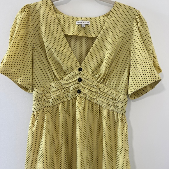 Anthropology Moon River Retro Butter Yellow Fit & Flare Spring Dress Siz… - Picture 5 of 9
